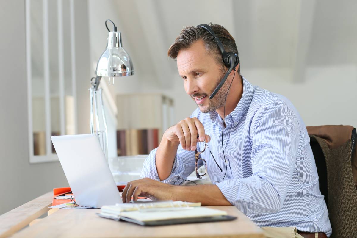 Businessmen working from home