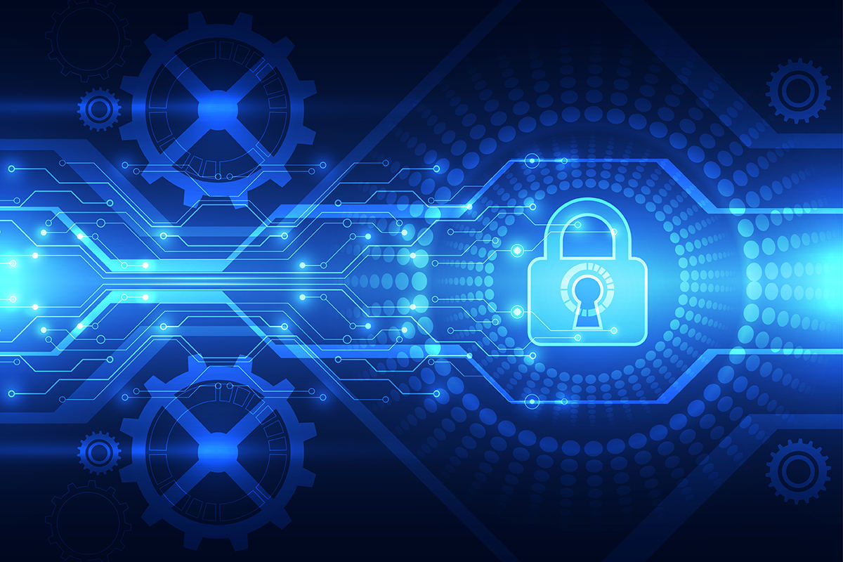 Digital Cybersecurity Padlock Icon